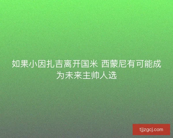 如果小因扎吉离开国米 西蒙尼有可能成为未来主帅人选 如果小因扎吉离开国米 西蒙尼有可能成为未来主帅人选