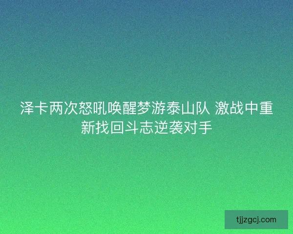 泽卡两次怒吼唤醒梦游泰山队 激战中重新找回斗志逆袭对手 泽卡两次怒吼唤醒梦游泰山队 激战中重新找回斗志逆袭对手