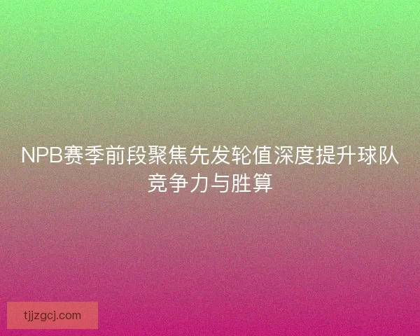 NPB赛季前段聚焦先发轮值深度提升球队竞争力与胜算 NPB赛季前段聚焦先发轮值深度提升球队竞争力与胜算