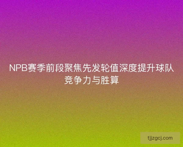 NPB赛季前段聚焦先发轮值深度提升球队竞争力与胜算 NPB赛季前段聚焦先发轮值深度提升球队竞争力与胜算