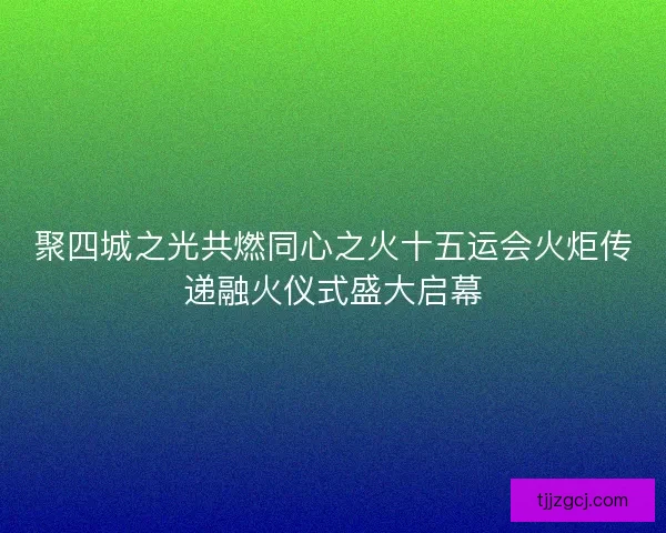 聚四城之光共燃同心之火十五运会火炬传递融火仪式盛大启幕 聚四城之光共燃同心之火十五运会火炬传递融火仪式盛大启幕