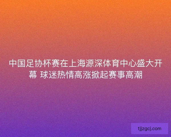 中国足协杯赛在上海源深体育中心盛大开幕 球迷热情高涨掀起赛事高潮 中国足协杯赛在上海源深体育中心盛大开幕 球迷热情高涨掀起赛事高潮